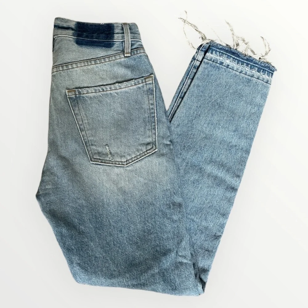 FRAME Le Original Rigid Skinny Jeans | High Rise Distressed Light Wash | Size 24